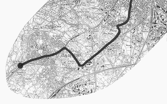 Carte de la partie Ouest du trac�